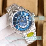 N Factory Rolex Sky-dweller World Timer 42 Blue Dial 904L Steel Replica Watch